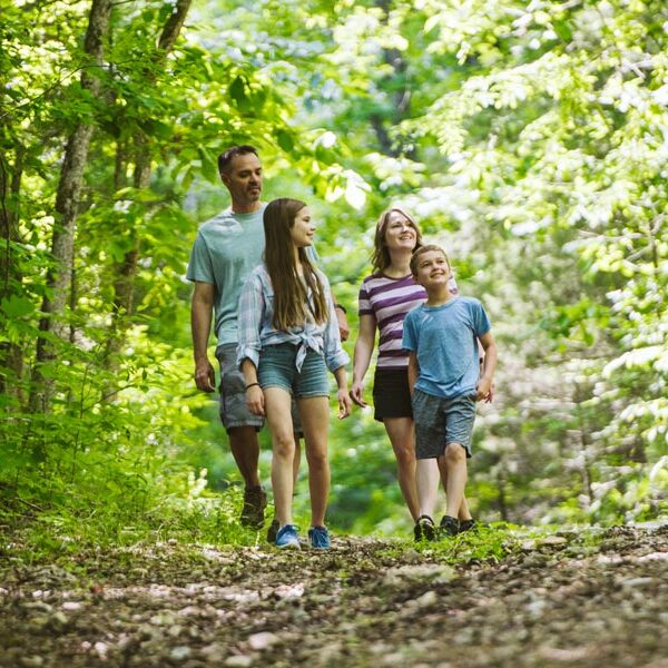 Family Hiking at Dogwood Canyon